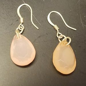 Rose quartz drop earrings
